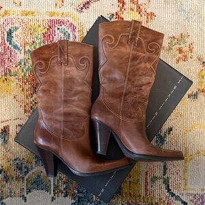 Steven Brown Leather Heeled Boots size 7.5